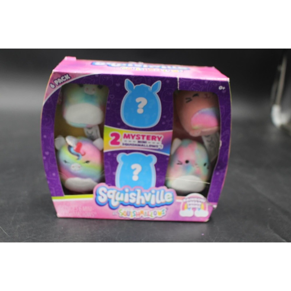 Squishmallows Squishville Down Under Squad Mini 6-Pack Plushes 2 Mystery Figures
